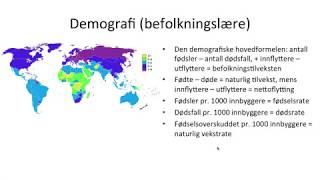 Geografi - Global befolkning og befolkningsutvikling