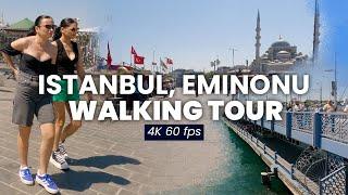 Istanbul City Walking Tour 4K: Explore Eminonu Square & Galata Bridge | Travel&Street Food Menu