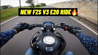 Riding 2023 FZS V3 BS7  | New Yamaha FZS V3 E20 Ride |