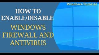 How to Enable or Disable Firewall and Antivirus on Windows 11 - Turn off Firewall and Antivirus