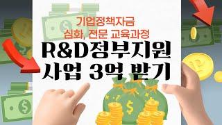 R&D 정부지원사업 - 알앤디 기업정책자금 심화, 전문 과정 교육