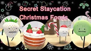 Roblox:"Secret Staycation"CHRISTMAS egg/cake,whiteStrawb, macaron(for the others link  in desc+comm)