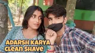 Adarsh karaya clean shave 🪒|| soni hui shocked  || Soni Adarsh vlogs||