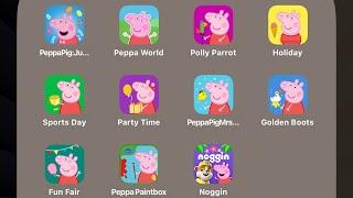 All 10 Peppa Pig Mobile Games (iOS,Android) Polly Parrot,Jump & Giggle,Fun Fair,Peppa Paintbox