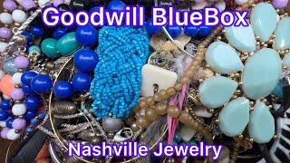 Goodwill BlueBox 5 Pound Mystery Jewelry Box Sterling 14k Nashville #jewelry #unboxing #goodwill