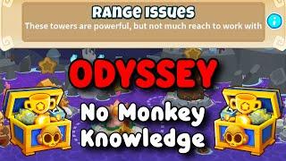 BTD6 Odyssey | No Monkey Knowledge Guide | Hard Mode Tutorial | Range Issues