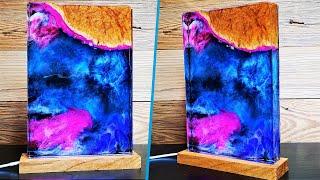 Galaxy Epoxy Resin Night Lamp -  Resin Pouring - Resin Art