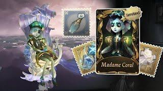 Trying NEW B tier Accessory "Botanical Perfume" with "Madame Coral" Skin(mine is blue) | Identity V