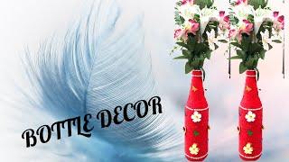 Bottle Craft With Thread | How to Decor Empty Bottle | Jerish World