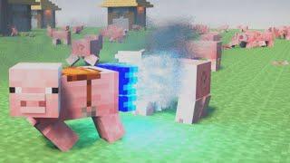 ROCKET BOOSTER vs 100 Realistic Minecraft PIGS in TEARDOWN