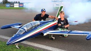 RC Aermacchi MB-339 - First Jet Flight Of The 9 Year Old Paul