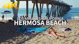 HERMOSA BEACH - Walking Hermosa Beach, Los Angeles, South Bay, California, USA, 4K UHD