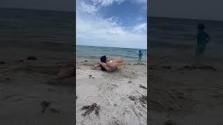 Sleeping yoga pose at the beach! #shorts #short #yoga #beach #sleep #flexibility #yogapose