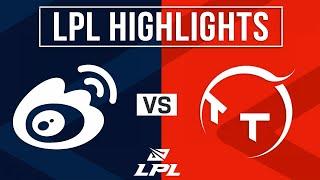WBG vs TT Highlights ALL GAMES | LPL 2025 Split 2 Playoffs | Weibo Gaming vs TT Gaming