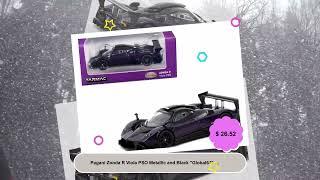 Pagani Zonda R Viola PSO Metallic and Black "Global64" Series 1/64 Diecast Model Car by Tarmac Works