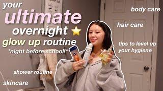 the NIGHT BEFORE THE FIRST DAY OF SCHOOL GLOWUP ROUTINE⭐️🫧 || skincare, shower, hair care +