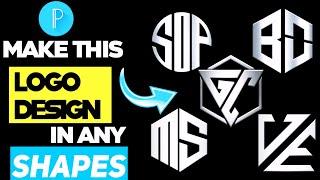 1 HOUR MONOGRAM LOGO DESIGN TUTORIAL IN ANY SHAPES || Monogram Logo Design in Pixellab Android