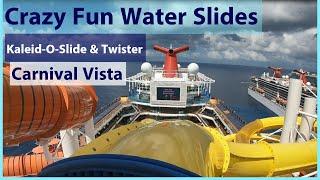 Crazy Fun Water Slides -- Kaleid-O-Slide & Twister  Carnival Vista Waterworks