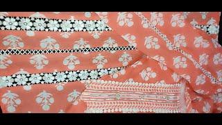 Easy&beautiful lace design for printed kurti ||short video|| lace design making ||short||