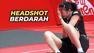 Berdarah.! Badminton Headshot Paling Menyakitkan