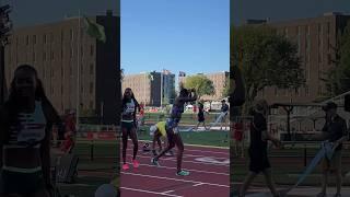 Shamier Little after winning the 400mH title