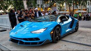 Pagani UTOPIA, Lamborghini CENTENARIO, SIAN, Bugatti CHIRON - HYPERCARS DRIVE BY - MIAMI CONCOURS