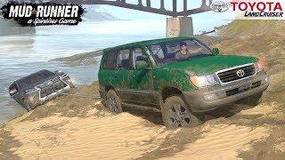 Spintires: MudRunner - TOYOTA LAND CRUISER 100 Pulls a Stuck Lexus out of the Water