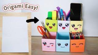 How to make paper pencil box | DIY paper pencil box idea / Easy Origami box tutorial/ Origami