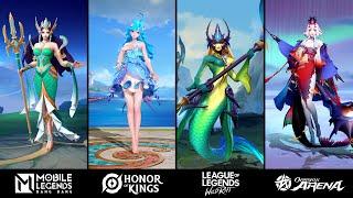 4 MERMAID SKILLS - Kadita, Doria, Nami, Senhime l MLBB HOK LOLWR OA