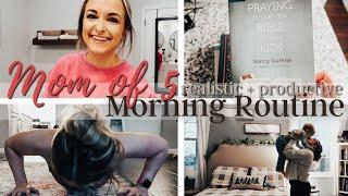 HOMESCHOOLING MOM OF 5 REALISTIC + PRODUCTIVE MORNING ROUTINE ️// Healthy Mama Morning Schedule