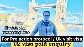 Uk visa paid enquiry | For pre action protocol uk visa | UK visit visa processing time