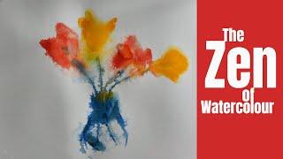 Simple tutorial. Easy and enjoyable abstract flower watercolour painting.