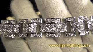 HipHopBling.com Blocky Bling Bling CZ Micro Pave Hip Hop Bracelet