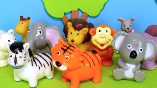 Zoo Animal Toys in a Washing Tub for Kids