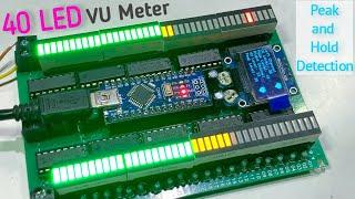 Amazing 40 LED VU Meter Arduino with Peak and Hold