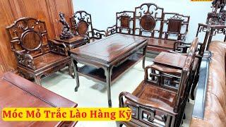 Bộ Ghế Móc Mỏ Gỗ Trắc Lào Cực Sang Và Giá Trị ( đồ gỗ đồng kỵ mạnh kha )