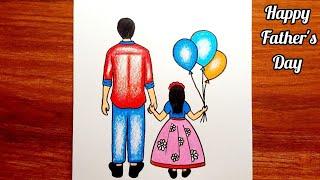 Father's Day Special Drawing || Father and Daughter Drawing || Happy Father's Day Drawing 2022