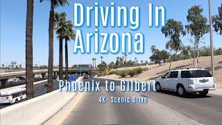 Driving In Phoenix 4K | Freeway Tour Downtown Phoenix Gilbert