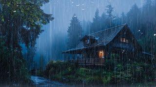 Rain On An Ancient Roof For Sleeping - Deep Sleep With Heavy Rain & Thunder Sound At Night, Relax