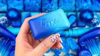 Relaxing ASMR Soap Art: Crushing Colorful Soap, Cutting cubes,Creating with Glitter Starch and Foam!