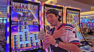 Insane Luck On Buffalo Slots In Las Vegas! (MUST SEE, MUST WATCH ACTION!)