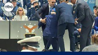 Biden falls on stage at US Air Force Academy commencement