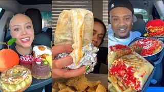 INSANE MUKBANG EATING TIKTOK COMPILATION WITH LOTS OF FOOD | CREAMY BURRITO, CHEETO BURGERS & MORE!