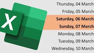 Excel Tutorial: Highlight weekends using conditional formatting