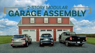 Two-Story Modular Garage Assembly - Stoltzfus Structures