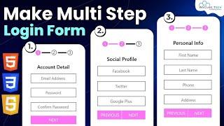 How to Make Login Form (Multi-Step) Using HTML CSS & JavaScript