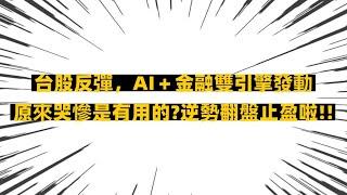 台股反彈，AI＋金融雙引擎發動原來哭慘是有用的?逆勢翻盤止盈啦!!