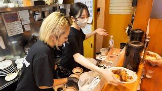 Shocking! Thick-Cut Grilled Pork Set Meal! A Hearty Restaurant Run by Beautiful Mother and Daughter!