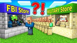 Mikey FBI vs JJ Military Store Survival Battle in Minecraft (Maizen)