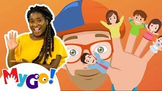 Finger Family Song | Sing Along Time | Blippi in Sign Language | Kids ASL Videos
